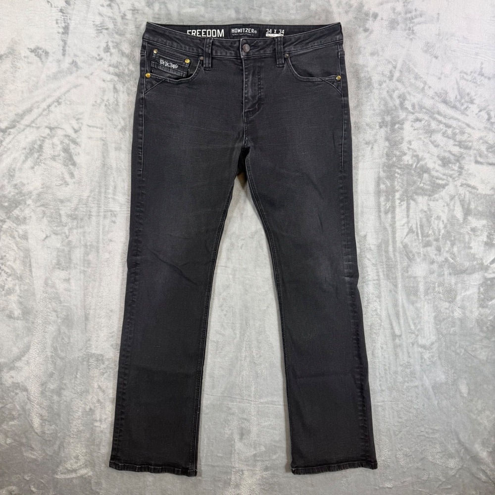 Howitzer Freedom Tactical Jeans Men's 34x34 Black Straight Leg Stretch Denim